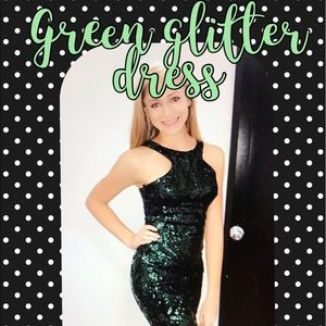B. Darlin Black and Hunter Green Sequin Dress